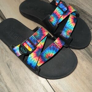 Chaco Multicolor Tie-Dye Strap Slide Sandals